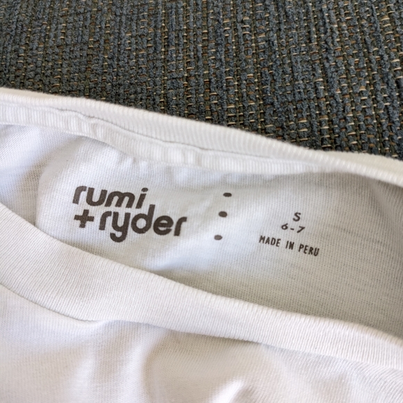 Rumi + Ryder Bug Graphic Logo Long Sleeve White T Shirt Sz 6-7 - Picture 5 of 8
